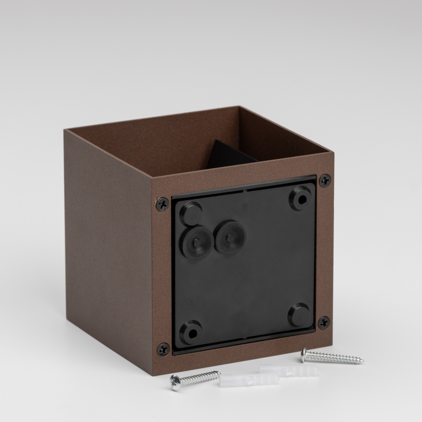 BRILAGI - CUBE LED/6W/230V ulkoseinävalaisin, ruskea, IP54