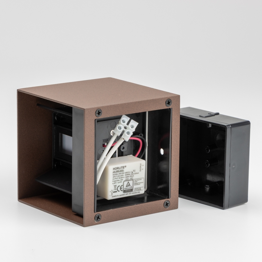 BRILAGI - CUBE LED/6W/230V ulkoseinävalaisin, ruskea, IP54
