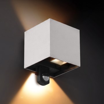 Brilagi - CUBE LED ulkoseinävalaisin liiketunnistimella 6W/230V harmaa IP65