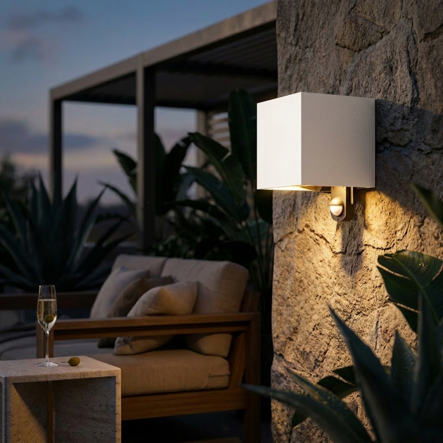 Brilagi - CUBE LED ulkoseinävalaisin liiketunnistimella 6W/230V harmaa IP65