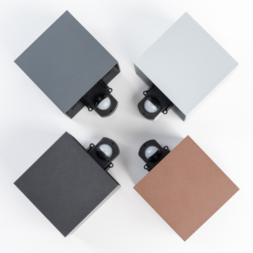BRILAGI - CUBE LED ulkoseinävalaisin liiketunnistimella 6W/230V harmaa IP65