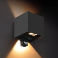 Brilagi - CUBE LED-ulkovalaisin 6W/230V liiketunnistimella, musta, IP65