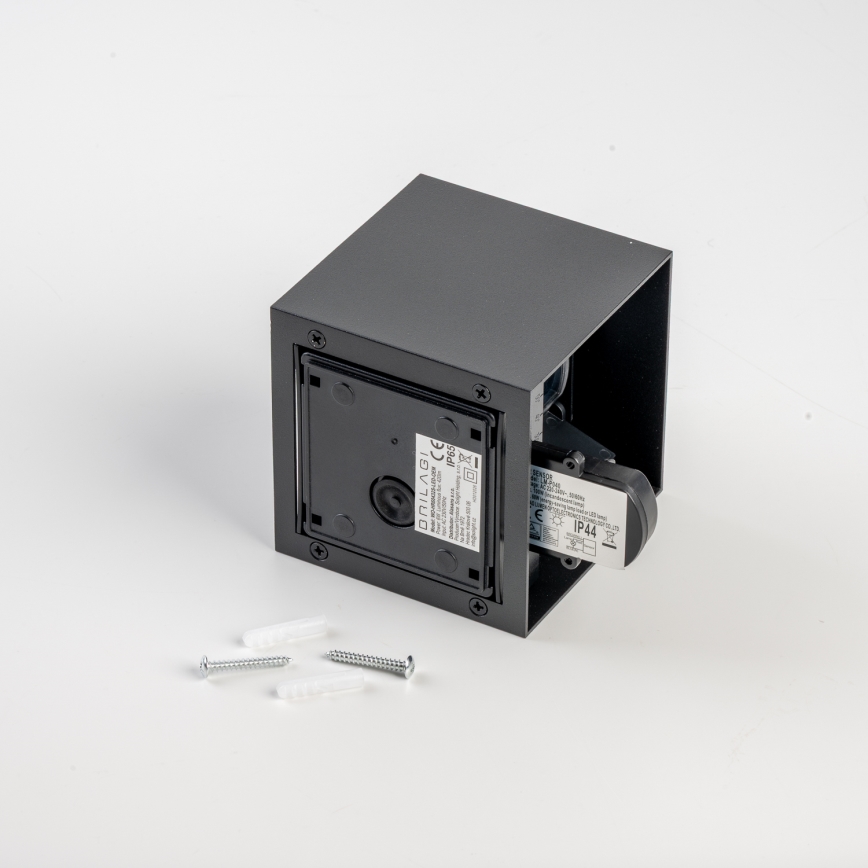 BRILAGI - CUBE LED-ulkovalaisin 6W/230V liiketunnistimella, musta, IP65