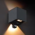 Brilagi - CUBE LED-ulkovalaisin anturilla, 6W/230V, antrasiitti, IP65