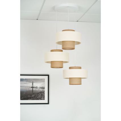 Brilagi - Dallas-kattovalaisin 3xE27/15W/230V ruskea/kerma/valkoinen