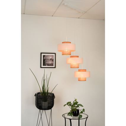 Brilagi - Dallas-kattovalaisin 3xE27/15W/230V ruskea/kerma/valkoinen