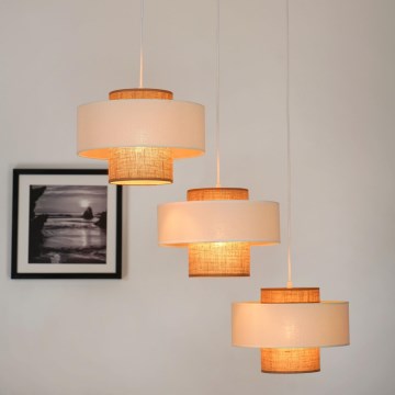 Brilagi - Dallas-kattovalaisin 3xE27/15W/230V ruskea/kerma/valkoinen