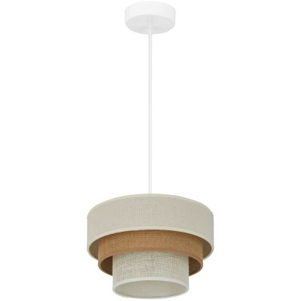Brilagi - Ripustettava kattovalaisin DENVER LUNETA 1xE27/15W/230V halkaisija 25 cm beige/ruskea/kerma