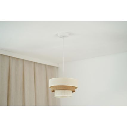 Brilagi - Ripustettava kattovalaisin DENVER LUNETA 1xE27/15W/230V halkaisija 25 cm beige/ruskea/kerma