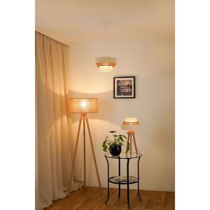 Brilagi - Ripustettava kattovalaisin DENVER LUNETA 1xE27/15W/230V halkaisija 25 cm beige/ruskea/kerma