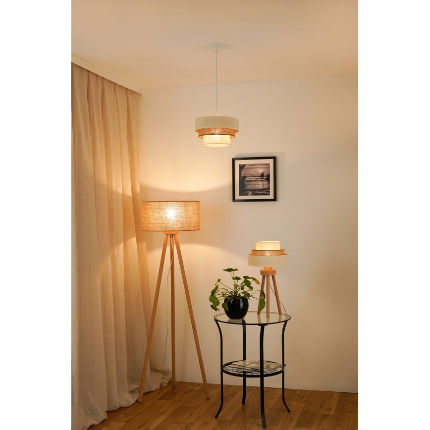 Brilagi - Ripustettava kattovalaisin DENVER LUNETA 1xE27/15W/230V halkaisija 25 cm beige/ruskea/kerma