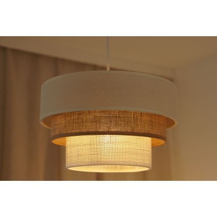 Brilagi - Ripustettava kattovalaisin DENVER LUNETA 1xE27/15W/230V halkaisija 25 cm beige/ruskea/kerma