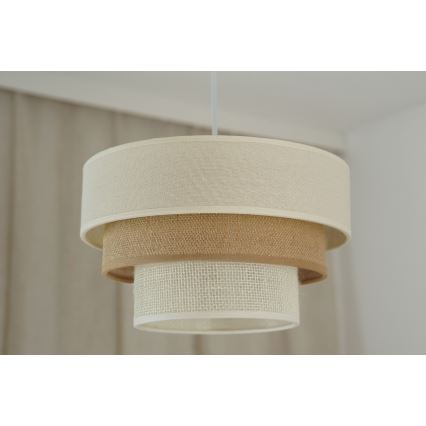 Brilagi - Ripustettava kattovalaisin DENVER LUNETA 1xE27/15W/230V halkaisija 25 cm beige/ruskea/kerma