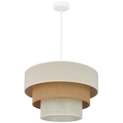 Brilagi - Ripustettava kattovalaisin DENVER LUNETA 1xE27/15W/230V halkaisija 45 cm beige/ruskea/kerma