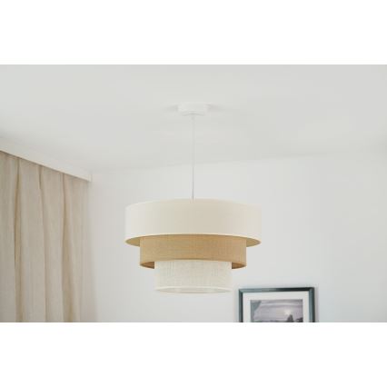 Brilagi - Ripustettava kattovalaisin DENVER LUNETA 1xE27/15W/230V halkaisija 45 cm beige/ruskea/kerma