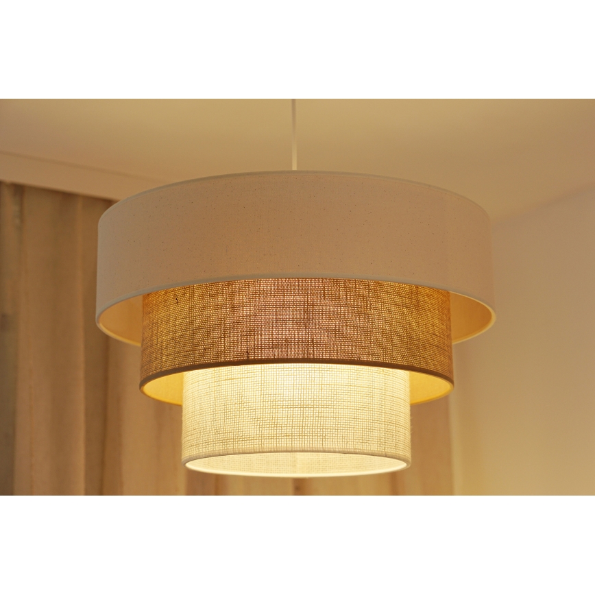Brilagi - Ripustettava kattovalaisin DENVER LUNETA 1xE27/15W/230V halkaisija 45 cm beige/ruskea/kerma