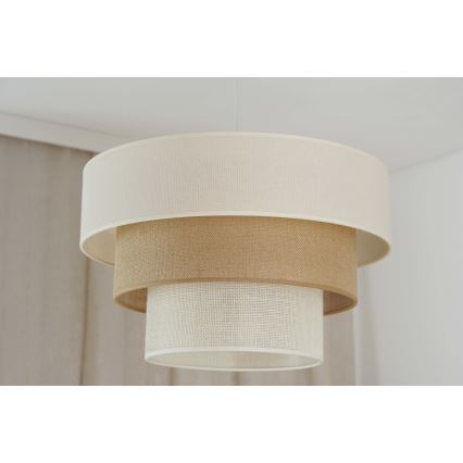 Brilagi - Ripustettava kattovalaisin DENVER LUNETA 1xE27/15W/230V halkaisija 45 cm beige/ruskea/kerma