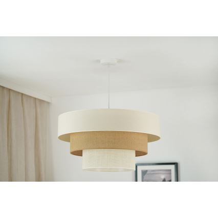 Brilagi - Ripustettava kattovalaisin DENVER LUNETA 1xE27/15W/230V halkaisija 60 cm beige/ruskea/kerma