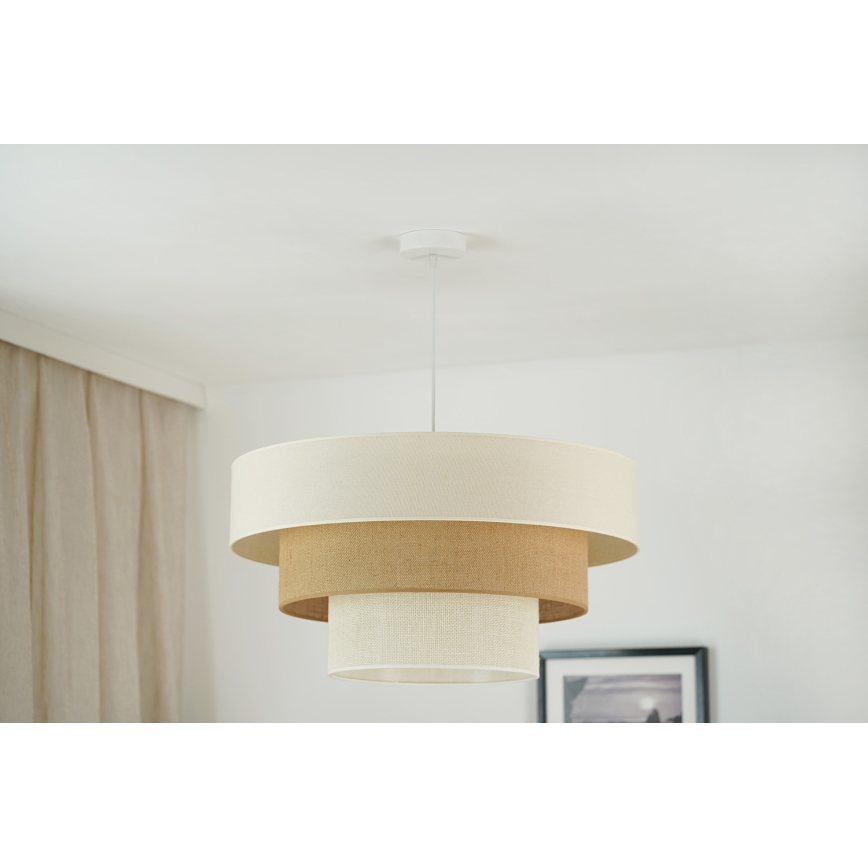 Brilagi - Ripustettava kattovalaisin DENVER LUNETA 1xE27/15W/230V halkaisija 60 cm beige/ruskea/kerma