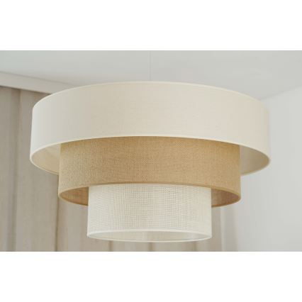 Brilagi - Ripustettava kattovalaisin DENVER LUNETA 1xE27/15W/230V halkaisija 60 cm beige/ruskea/kerma