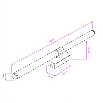 Brilagi - LED-kylpyhuonepeilivalaisin DIANA LED/10W/230V 60 cm IP44 musta
