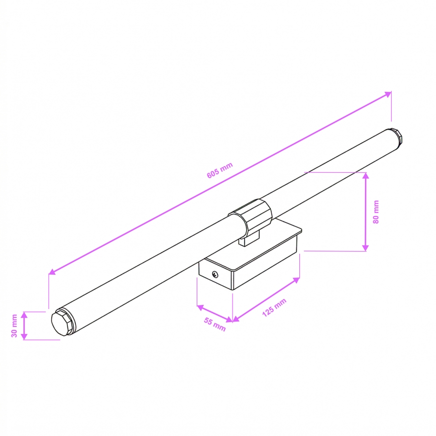 Brilagi - LED Kylpyhuoneen peilivalaisin DIANA LED/10W/230V 60 cm IP44 musta
