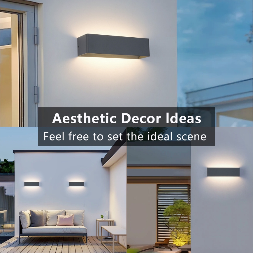 Brilagi - DONNANI LED ulkoseinävalaisin 12W/230V antrasiitti IP44