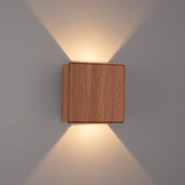 Brilagi - DOUBLERAY LED/6W/230V ulkoseinävalaisin, puukuviollinen, IP54