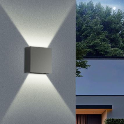 Brilagi - DOUBLERAY LED-ulkoseinävalaisin LED/4W/230V antrasiitti IP65