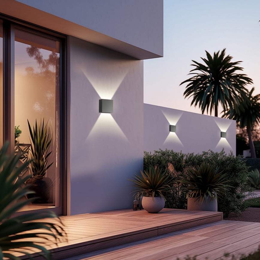 Brilagi - DOUBLERAY LED-ulkoseinävalaisin LED/4W/230V antrasiitti IP65