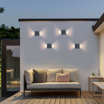 Brilagi - DOUBLERAY LED ulkoseinävalaisin LED/6W/230V antrasiitti IP54