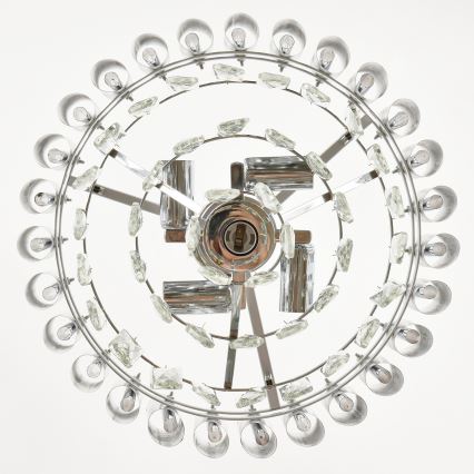 Brilagi - ECLIPSE-riippuvalaisin ketjulla 5xE14/10W/230V, halkaisija 38 cm, hopeanvärinen