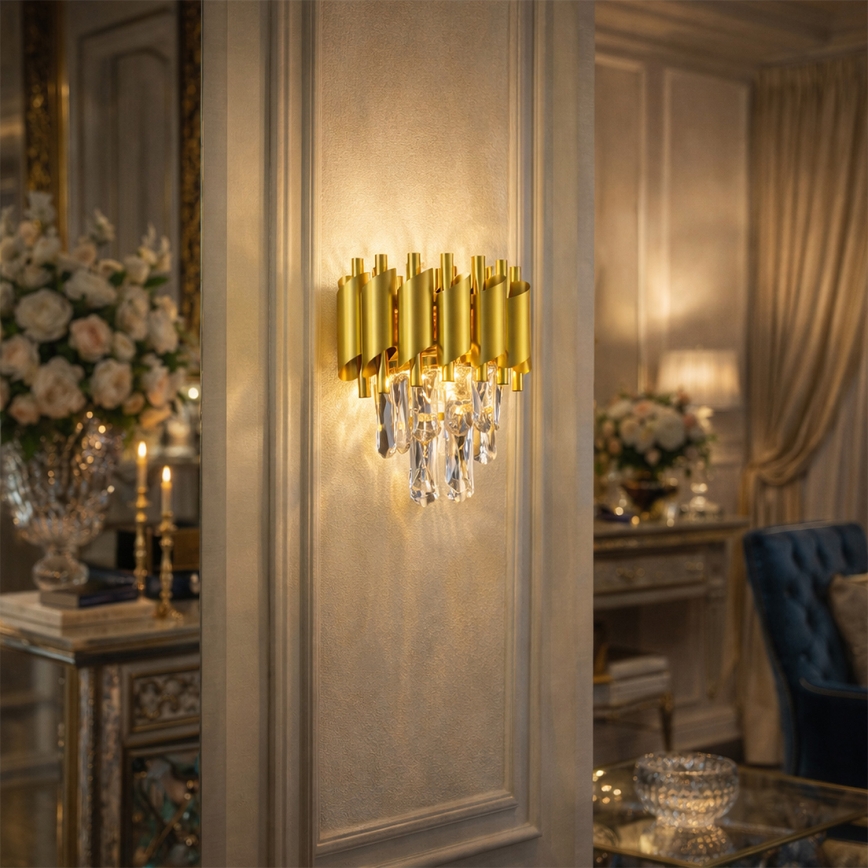 Brilagi - ECLIPSE seinävalaisin 2xE14/10W/230V, kullanvärinen