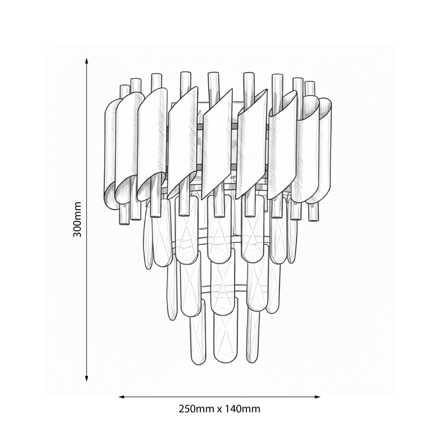 Brilagi - ECLIPSE seinävalaisin 2xE14/10W/230V, kullanvärinen