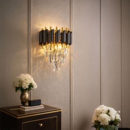 Brilagi - ECLIPSE seinävalaisin 2xE14/10W/230V musta/kulta