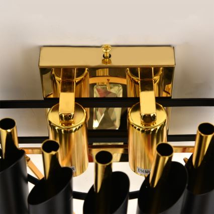 Brilagi - ECLIPSE seinävalaisin 2xE14/10W/230V musta/kulta