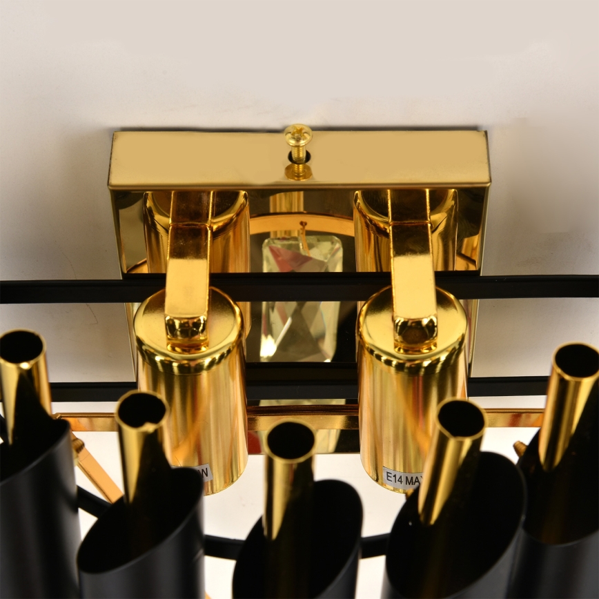 Brilagi - ECLIPSE seinävalaisin 2xE14/10W/230V musta/kulta