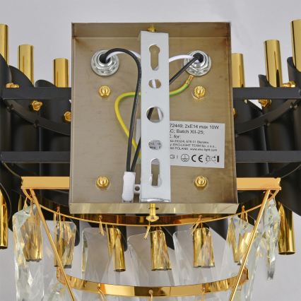 Brilagi - ECLIPSE seinävalaisin 2xE14/10W/230V musta/kulta