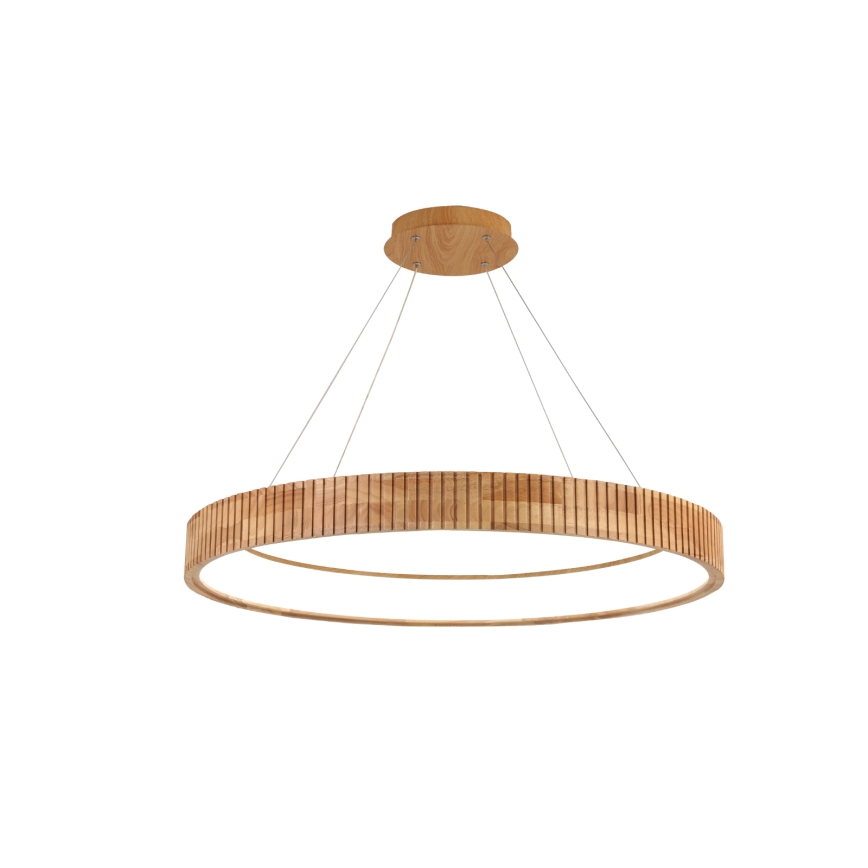 Brilagi - LED-riippuvalaisin vaijerilla FALCON WOOD MODERN LED/60W/230V 3000/4000/6000K Ø 80 cm puinen