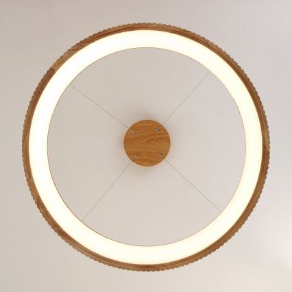 Brilagi - LED-riippuvalaisin vaijerilla FALCON WOOD MODERN LED/60W/230V 3000/4000/6000K Ø 80 cm puinen