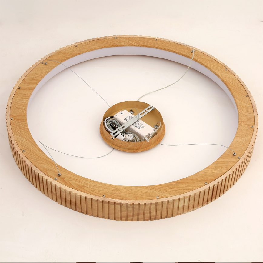 Brilagi - LED-riippuvalaisin vaijerilla FALCON WOOD MODERN LED/60W/230V 3000/4000/6000K Ø 80 cm puinen