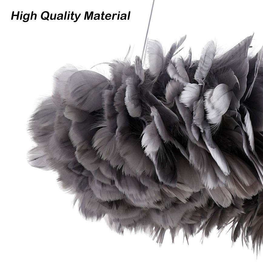 BRILAGI - FEATHER LED-riippuvalaisin vaijerilla, 3 x E27 (maks. 40 W, 230 V) + 3 x LED (3 W), Ø 50 cm, harmaa