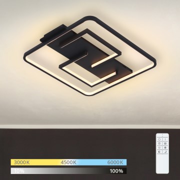 Brilagi - FLARE himmennettävä LED-kattovalaisin LED/34W/230V 3000-6000K 48x48 cm musta + kaukosäädin