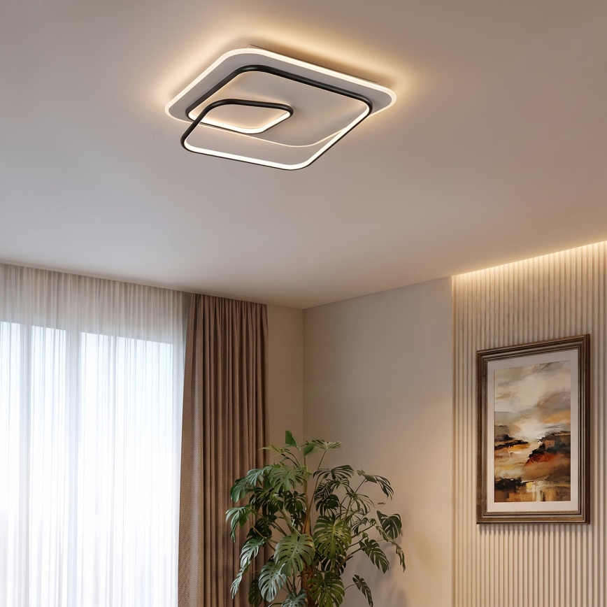 BRILAGI - Himennettävä LED-kattovalaisin FLARE LED/81W/230V 3000-6000K 50x50 cm valkoinen/musta + kaukosäädin