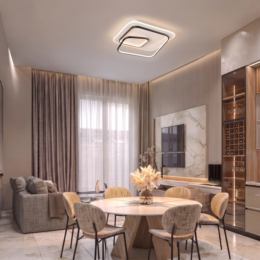 BRILAGI - Himennettävä LED-kattovalaisin FLARE LED/81W/230V 3000-6000K 50x50 cm valkoinen/musta + kaukosäädin