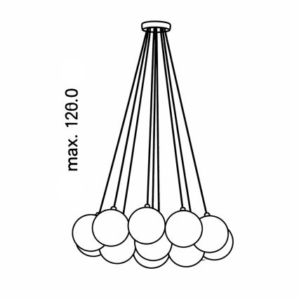 Brilagi - GLOBE-riippuvalaisin vaijerilla 15xE14/15W/230V valkoinen