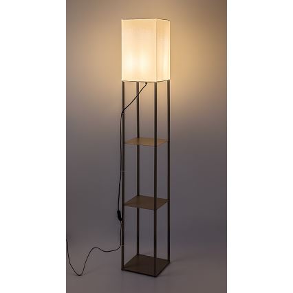 Brilagi - GRADUS hyllyillä varustettu lattiavalaisin 1xE27/40W/230V 150 cm harmaa/beige