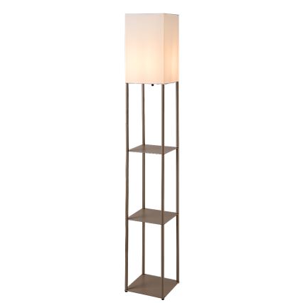 Brilagi - GRADUS hyllyillä varustettu lattiavalaisin 1xE27/40W/230V 150 cm harmaa/beige
