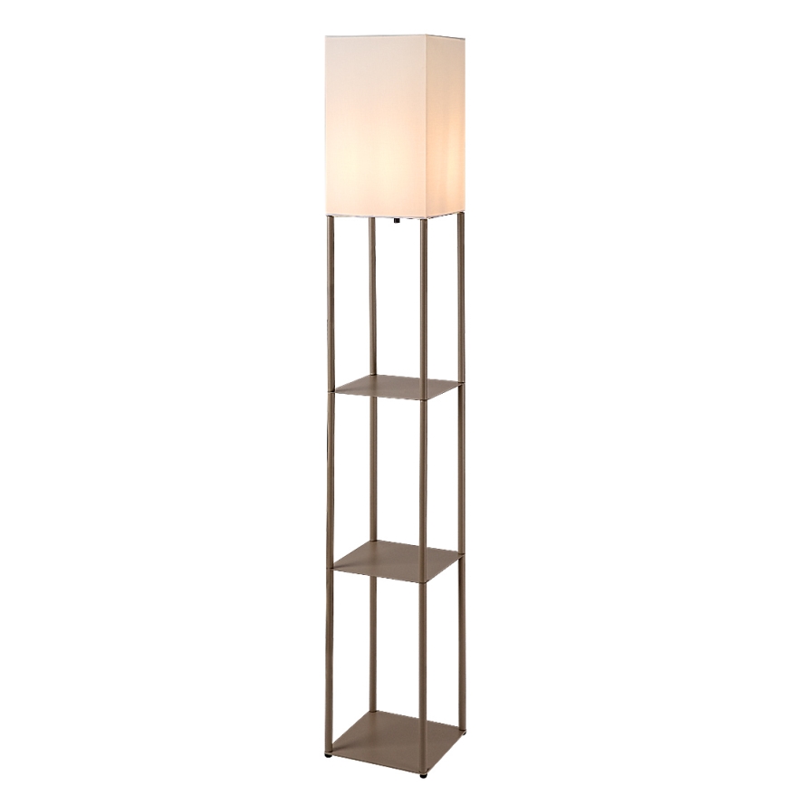 Brilagi - GRADUS hyllyillä varustettu lattiavalaisin 1xE27/40W/230V 150 cm harmaa/beige