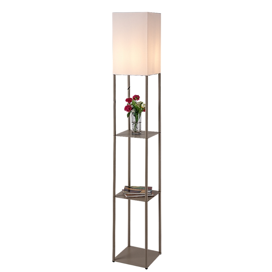 Brilagi - GRADUS hyllyillä varustettu lattiavalaisin 1xE27/40W/230V 150 cm harmaa/beige
